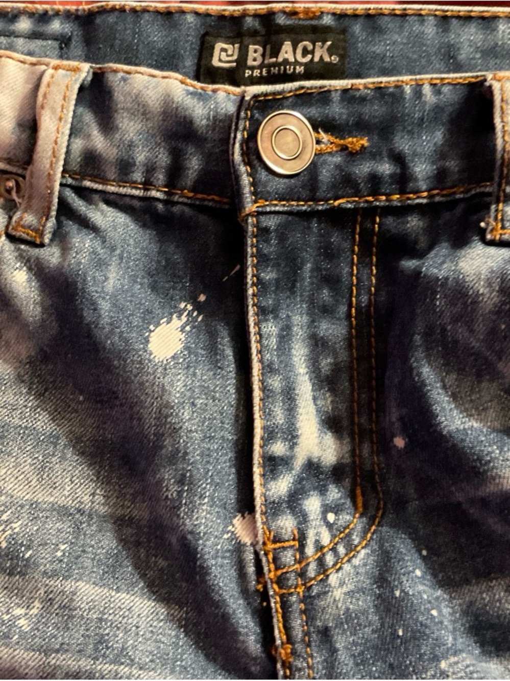 Black Premium Men’s Distressed Blue Slim Jeans